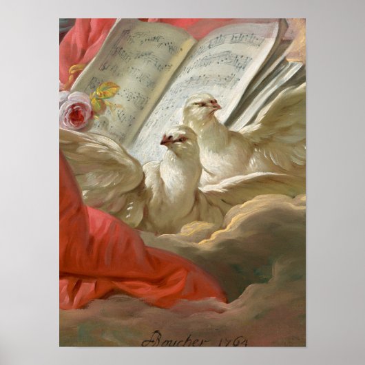 Poster Doves, 1764 par François Boucher (Devant)