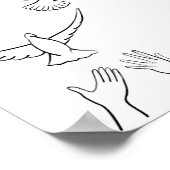 Poster Doves relâchantes des mains (Coin)