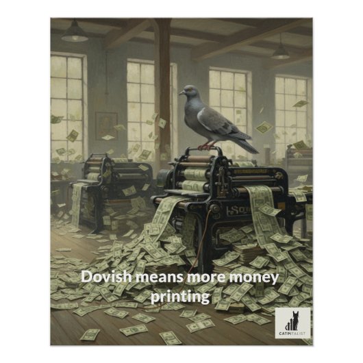 Poster Dovish Signifie Plus D'Impression Monétaire (Devant)