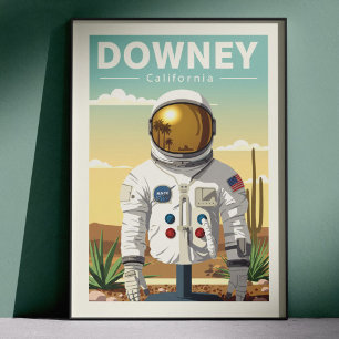 Poster Downey Californie vintage