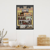 Poster Downton Abbey Pixel Art (Cuisine)
