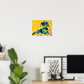 Poster doxie bleue (Bureau à domicile)