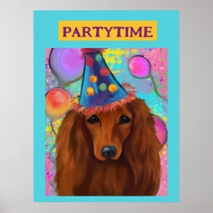 POSTER DOXSCHUND ROUGE          