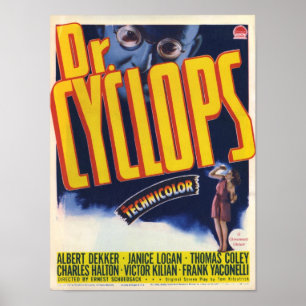 Poster Dr Cyclops - Film Vintage Sci-Fi Horreur