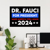 Poster Dr Fauci Pour Président 2024 (Bureau à domicile)