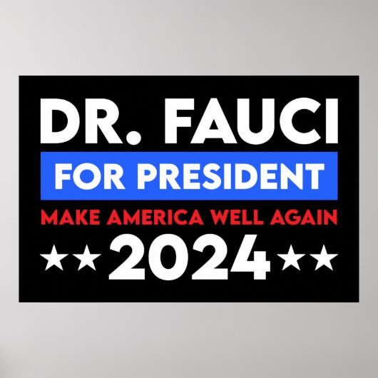Poster Dr Fauci Pour Président 2024 (Devant)