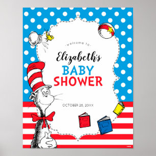 Poster Dr. Seuss - Bienvenue à la Baby Shower du Chat dan