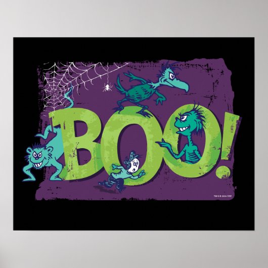 Poster Dr Seuss | BOO ! Graphique d'Halloween (Devant)