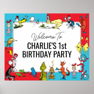 Poster Dr. Seuss - Caractères ANNIVERSAIRE DE ENFANT