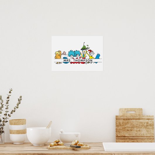 Poster Dr. Seuss Caractères et nom de l'enseignant (Cuisine)