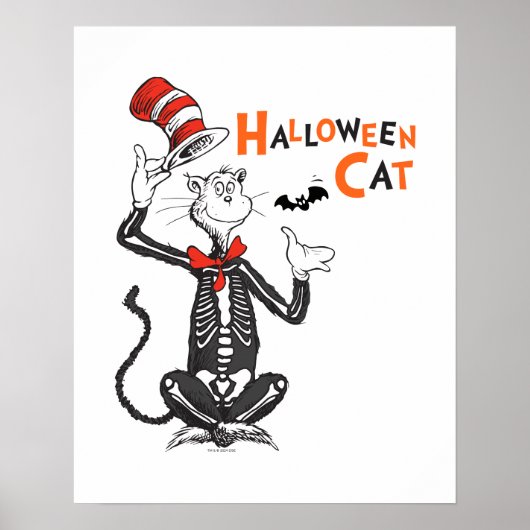 Poster Dr. Seuss | Chat Chapeauté Halloween (Devant)