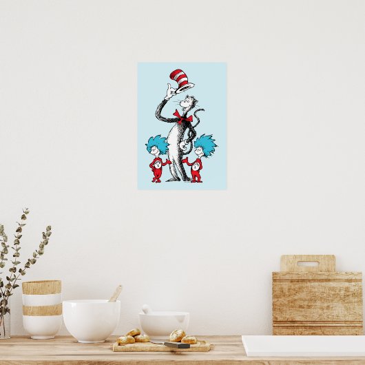 Poster Dr Seuss | Chat dans le Casquette, Chose un & Chos (Cuisine)