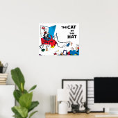 Poster Dr Seuss | Chat dans le Casquette nettoie vers le  (Bureau à domicile)