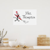 Poster Dr Seuss | Chat dans le nom écrit du Casquette (Cuisine)