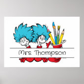 Poster Dr. Seuss | Chose Un Chose Deux Nom de l'enseignan (Devant)