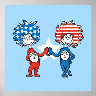 Poster Dr. Seuss   Chose Une Chose Deux Graphique Patriot