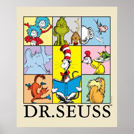 Poster Dr Seuss | Graphique Histoires (Devant)