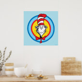 Poster Dr. Seuss | Graphisme de tête de chat dans le chap (Cuisine)