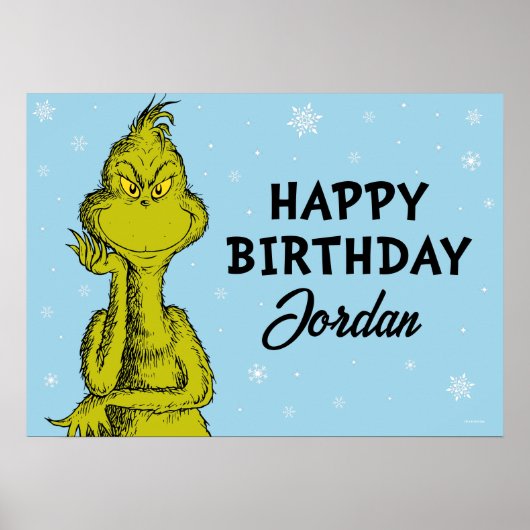 Poster Dr. Seuss | Grinch Anniversaire d'hiver (Devant)