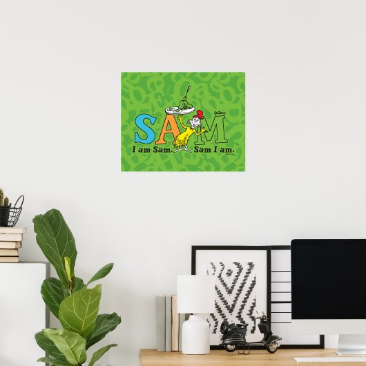 Poster Dr Seuss | Je Suis Sam. Je Suis Sam. (Bureau à domicile)
