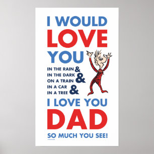 Poster Dr. Seuss Je t'aime papa tellement que tu vois