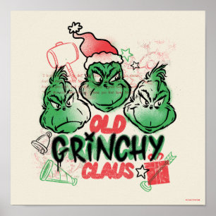 Poster Dr. Seuss Le vieux Grinch Noël