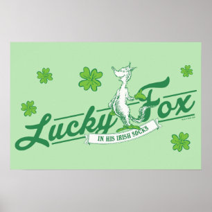 Poster Dr Seuss Lucky Fox Dans Ses Chaussettes Irlandai