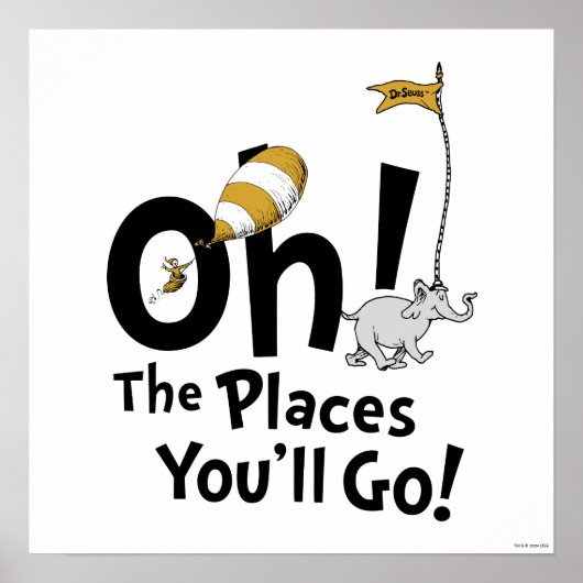 Poster Dr. Seuss | Oh, les endroits où tu vas ! Rétro (Devant)