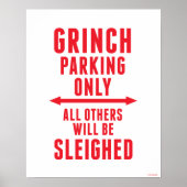 Poster Dr Seuss | Parking Grinch uniquement (Devant)