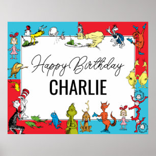 Poster Dr. Seuss - Personnages   Anniversaire Enfants