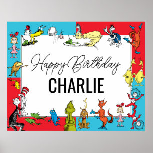 Poster Dr. Seuss - Personnages Anniversaire Enfants