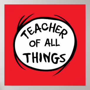 Poster Dr Seuss Thing 1 Chose 2 - Enseignant de toutes ch