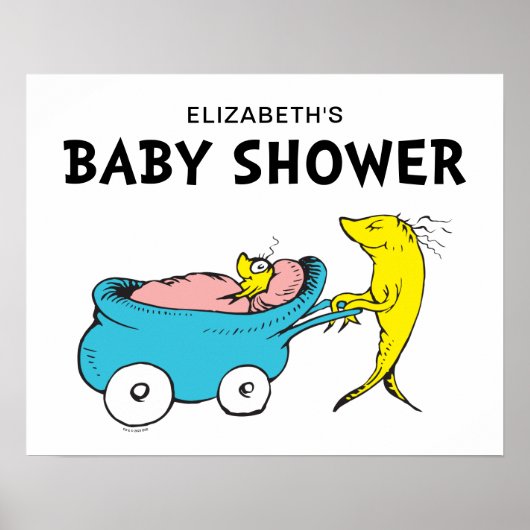 Poster Dr Seuss | Un poisson - Baby shower (Devant)