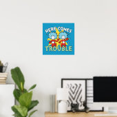 Poster Dr Seuss | Une Chose Deux Ici, C'Est Difficile (Bureau à domicile)