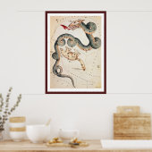 Poster Draco et Ursa Minor par Sidney Hall (Cuisine)