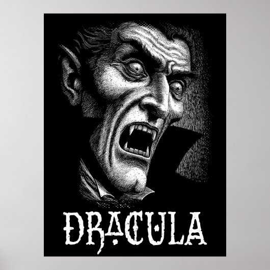 Poster Dracula Portrait noir et blanc (Devant)