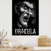 Poster Dracula Portrait noir et blanc (Cuisine)