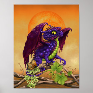 Poster Dragon 11x14 de gelée de raisin (4x6 et se lèvent)