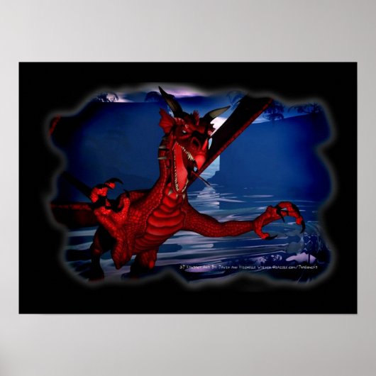 Poster Dragon 3D Imaginaire Art (Devant)