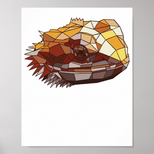 Poster Dragon à barbe polygonale Pet Reptile Lizard (Devant)