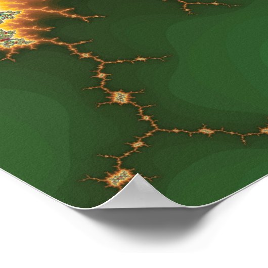 Poster Dragon à flammes (Imprimer) (Coin)