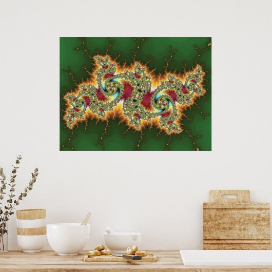 Poster Dragon à flammes (Imprimer) (Cuisine)