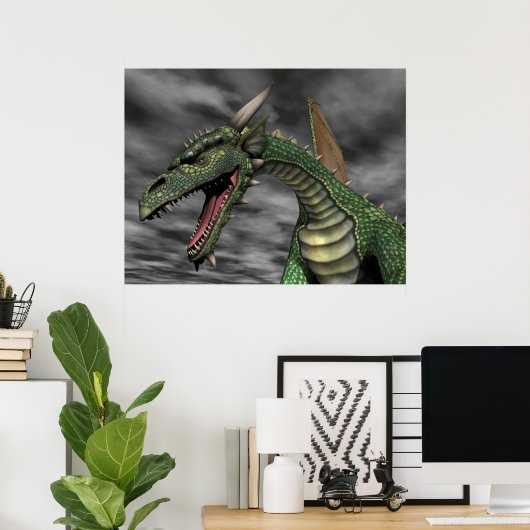 Poster Dragon à l'oeil (Bureau à domicile)