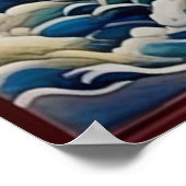 Poster Dragon à souffle de feu Or et rouge (Coin)