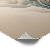 Poster Dragon à souffle de feu rouge et blanc (Coin)