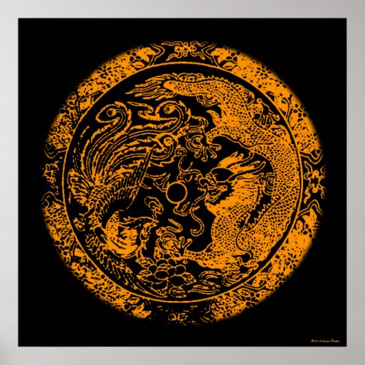 Poster Dragon and Phoenix Print (Devant)