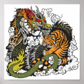 Poster dragon and tiger figfigting (Devant)