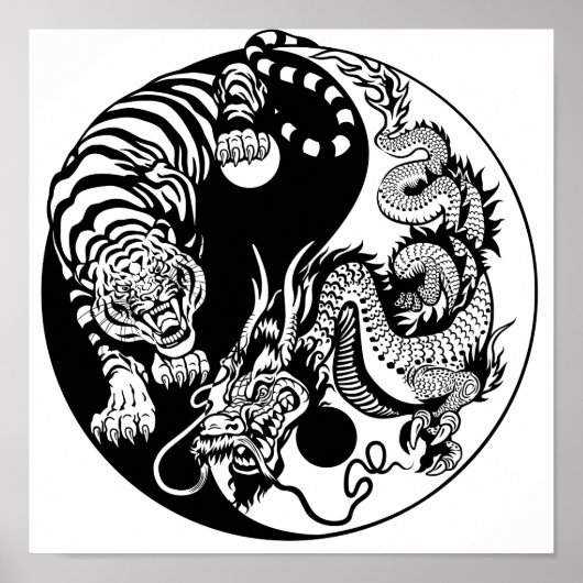 Poster dragon and tiger yin yang (Devant)