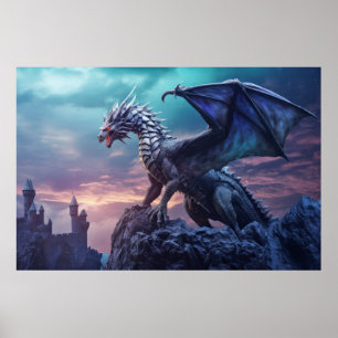 Poster Dragon Animal Créature Imaginaire Mur coloré Art