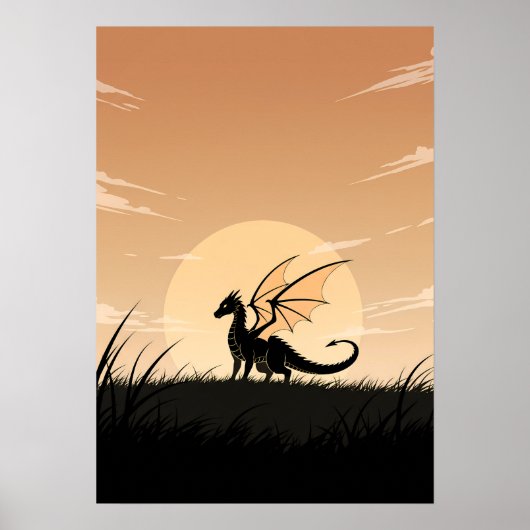 Poster Dragon Anime Minimaliste (Devant)